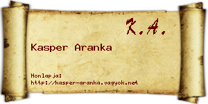 Kasper Aranka névjegykártya