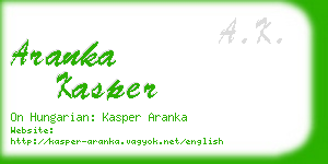 aranka kasper business card